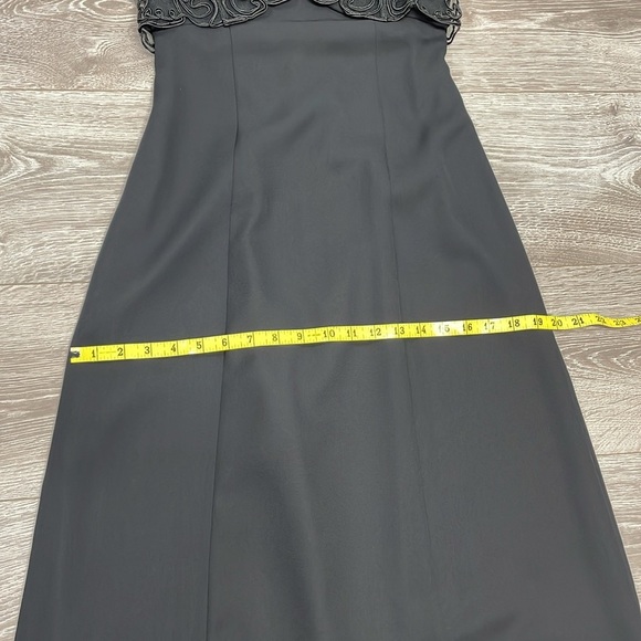 Vintage 90’s Betsy & Adam High Neck Halter Soutache Formal Long Gown Dress 3/4 - Picture 10 of 16